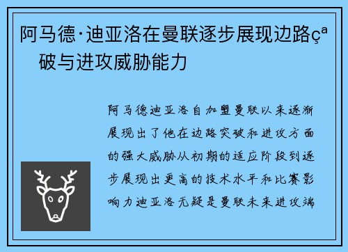 阿马德·迪亚洛在曼联逐步展现边路突破与进攻威胁能力